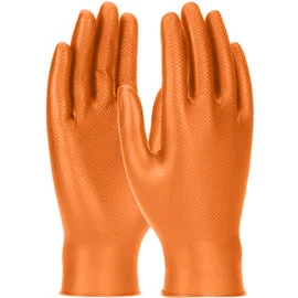 hard leather gloves -  Protective Industrial Products 2X Orange Grippaz™ Skins 6 mil Nitrile Extended Use Gloves