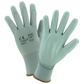 all-purpose gloves -  Protective Industrial Products Large 13 Gauge Polyurethane Palm And Finger Coated Work Gloves With Nylon Liner