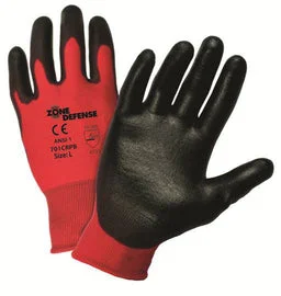 evening gloves -  Protective Industrial Products Large Zone Defense® 15 Gauge Polyurethane Palm And Finger Coated Work Gloves With Nylon Liner And Rib Knit Cuff