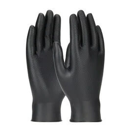 cashmere gloves -  Protective Industrial Products Medium Black Grippaz™ Skins 6 mil Nitrile Extended Use Gloves