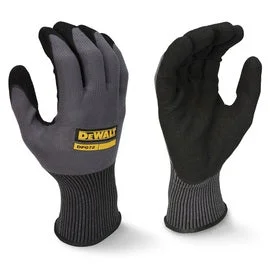 nitrile gloves -  Radians Large DEWALT® DPG72 13 Gauge Black Flexible Durable Grip Nitrile Palm Coated Work Gloves With Black Nylon Knit Liner And Elastic Slip On Cuff