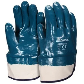 adult gloves -  RADNOR™ Large Blue Nitrile Full Coated Work Gloves With Natural Jersey Liner And Safety Cuff