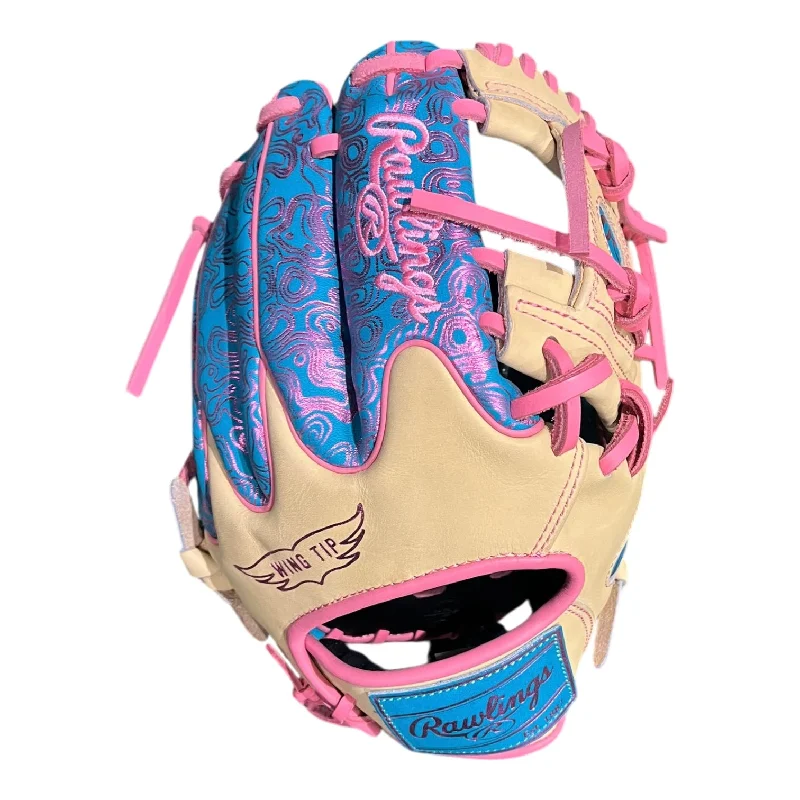 cheap gloves -  Rawlings Exclusive 11.5” Wing Tip I-Web Purple Pink Blonde Glove