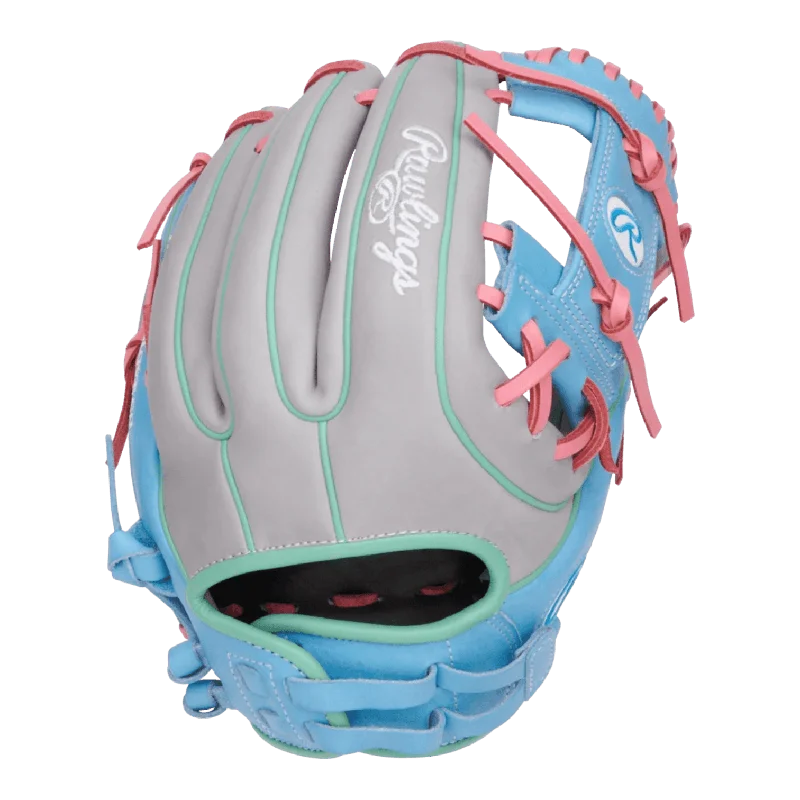 green gloves -  Rawlings Heart of the Hide 12" Pink Aqua Gray Softball Glove - PRO716SB-2GCB