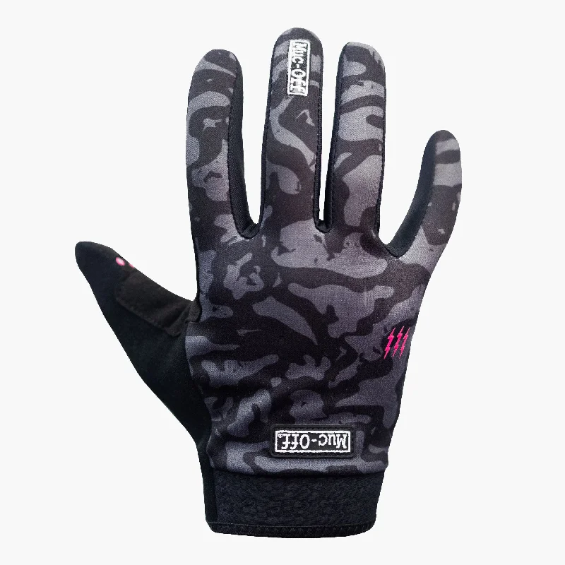 striped gloves -  Rider Gloves - Grey Camo