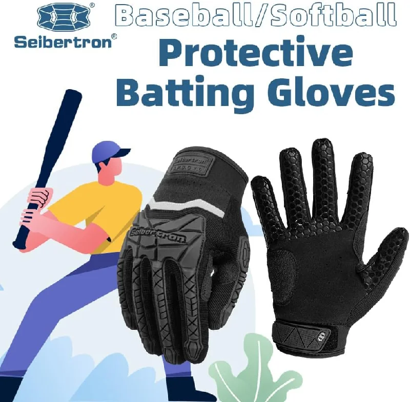 industrial gloves -  Seibertron Adult S.P.B.G 2.0 Batting Gloves – Super Grip & Protective Design for Baseball/Softball Performance