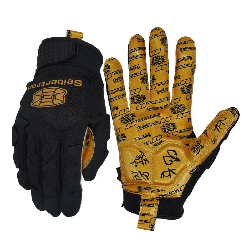 tactical gloves -  Seibertron H.P.I.L.G Touchscreen Lineman and Football Receiver Gloves, Flexible Breathable Impact Protection Back of Hand Glove Adult and Youth Sizes