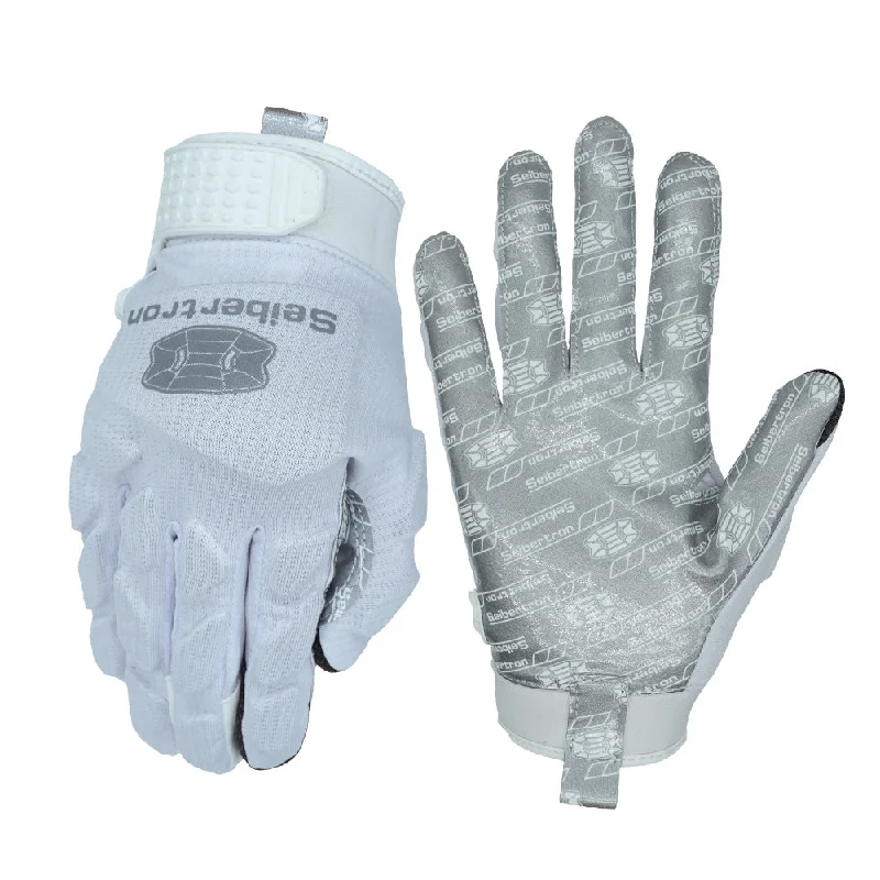 medium gloves -  Seibertron H.P.I.R.G Touchscreen Lineman and Football Receiver Gloves, Flexible Breathable Impact Protection Back of Hand Glove Adult and Youth Sizes