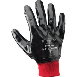 weightlifting gloves -  SHOWA™ Heavy Duty Nitrile Full Hand Coated Work Gloves With Cotton Liner And Knit Wrist Cuff