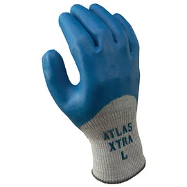 safety gloves -  SHOWA™ Size 7 ATLAS® 10 Gauge Natural Rubber Full Hand Coated Work Gloves With Polyester And Cotton Liner And Knit Wrist Cuff