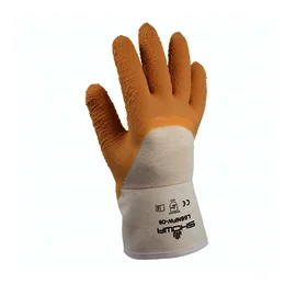 tear resistant gloves -  SHOWA™ Size 8 Natural Rubber Palm Coated Work Gloves With Cotton Liner And Safety Cuff