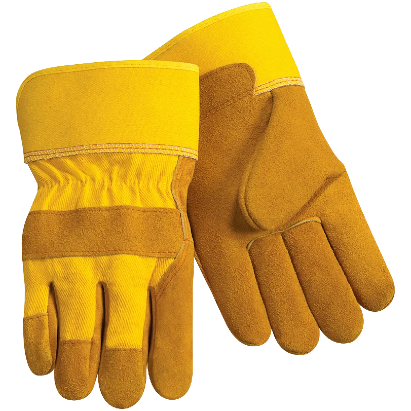 long gloves -  Steiner Industries 02469 Premium Split Cowhide Short Cuff Leather Palm Work Gloves, Large (One Dozen)