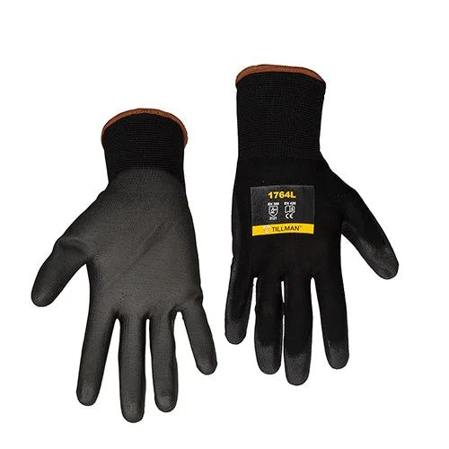 ventilated gloves -  Tillman Polyurethane Coated Nylon Gloves Black - 12/pk - 1764