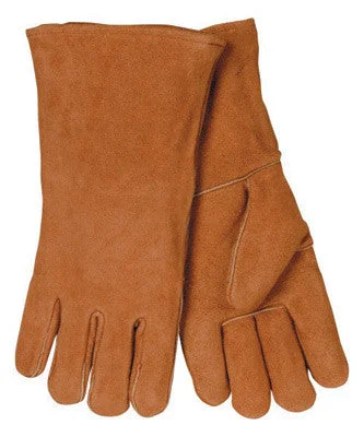 men’s gloves -  Radnor Large Brown 14" Shoulder Split Cowhide Cotton Sock Lined Welders Gloves With Wing Thumb