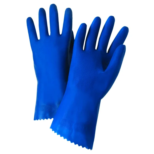 multipurpose gloves -  West Chester52L101 18mil Unlined Blue Latex, Pinked Cuff-Bulk Packaged