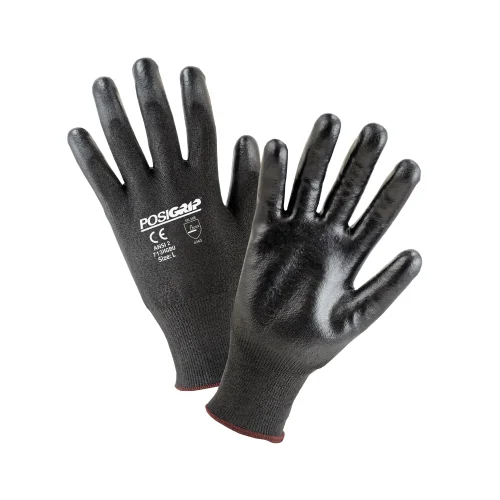 warehouse gloves -  West Chester 713HGBU Black HPPE A1 Cut Resistant W/Black PU Coated Palm- 12 Pair