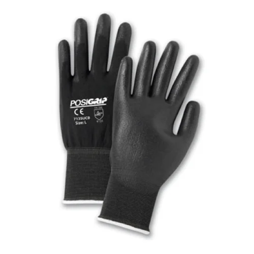 everyday gloves -  West Chester 713SUCB Black PU, Palm Coat on Black 13 Gauge Nylon Liner. 12 Pair