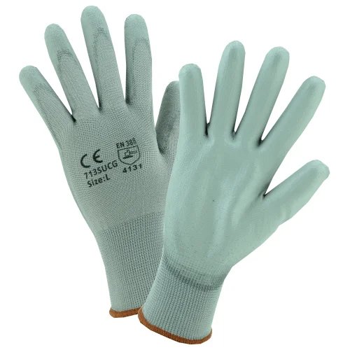 disposable gloves -  West Chester 713SUCG Grey Urethane Coating on 13 gauge Grey Nylon Liner. 12 Pair