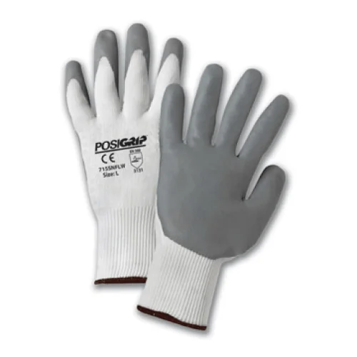 high quality gloves -  West Chester 715SNFLW PosiGrip White Gloves with Gray Nitrile Palm, 12 Pair