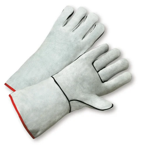 referee gloves -  West Chester-930 Grey Leather Welders Glove 12PK