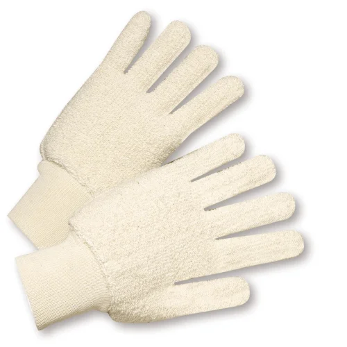 travel gloves -  West Chester T24KW, Cotton Knit Wrist Terry Cloth Glove, Loop Out, 12 Pair