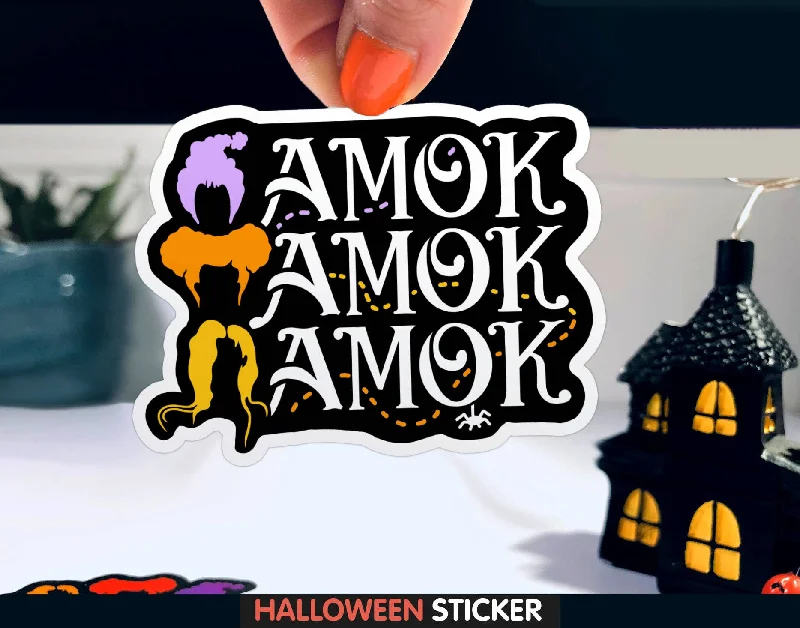 sock refunds 2025 -  Amock Sticker, 3" Witchy Halloween Hocus Pocus Decal