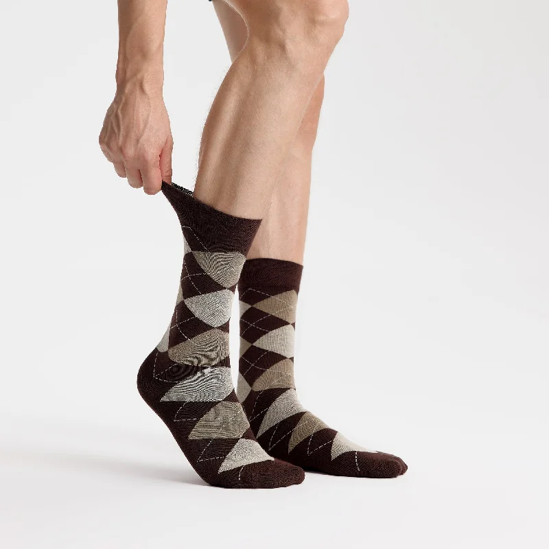 sock brands men -  Men's Bamboo Dress Socks • Pattern Pack of 5 Pairs • Dark Brown