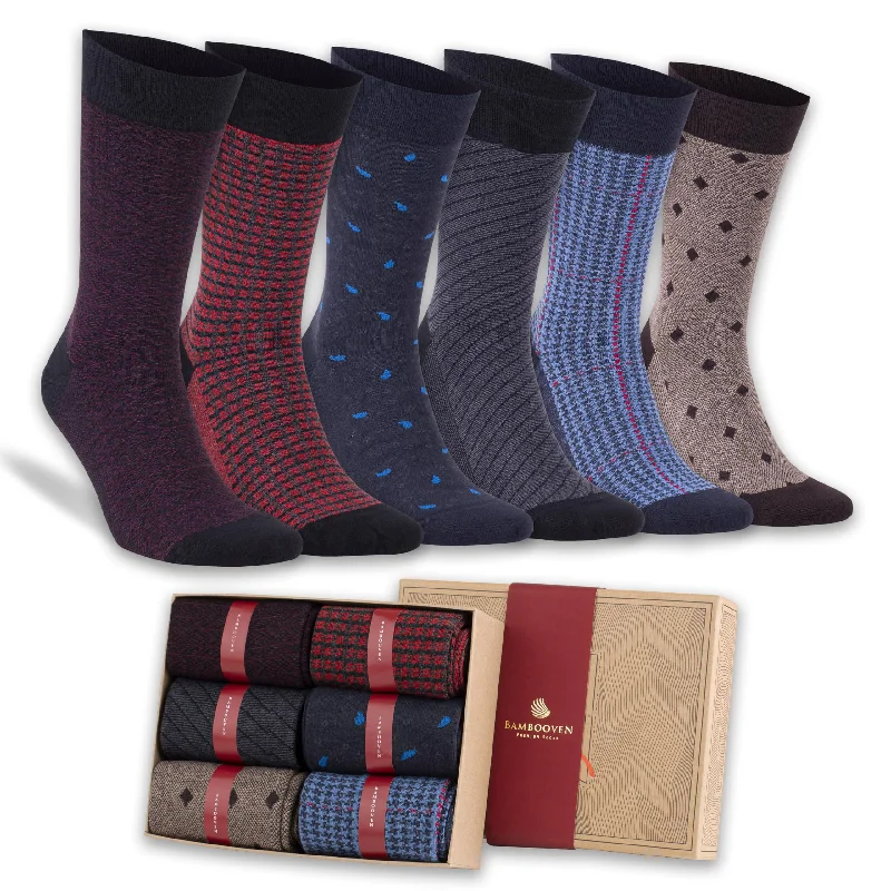 sock offers -  BAMBOOVEN Men’s Dress and Trouser Socks – Premium Bamboo, Odor Free and Breathable, Crew Socks (6 Pairs)