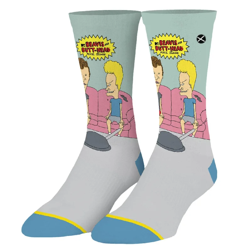 sock singles men -  Beavis & Butthead Couch Men's Crew Socks