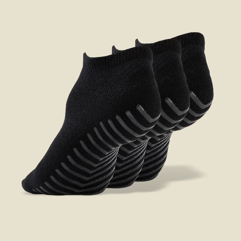 sock assortment women -  Men's Black Low Cut Ankle Non Skid Socks - 3 pairs