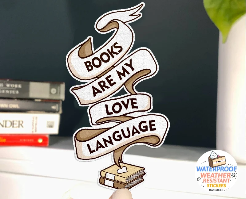 sock sales online -  Books Are My Love Language Sticker, 3" Reading Decal