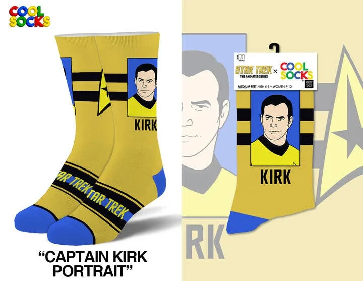 sock ratings kids -  Captain Kirk Portrait - Mens Crew Folded