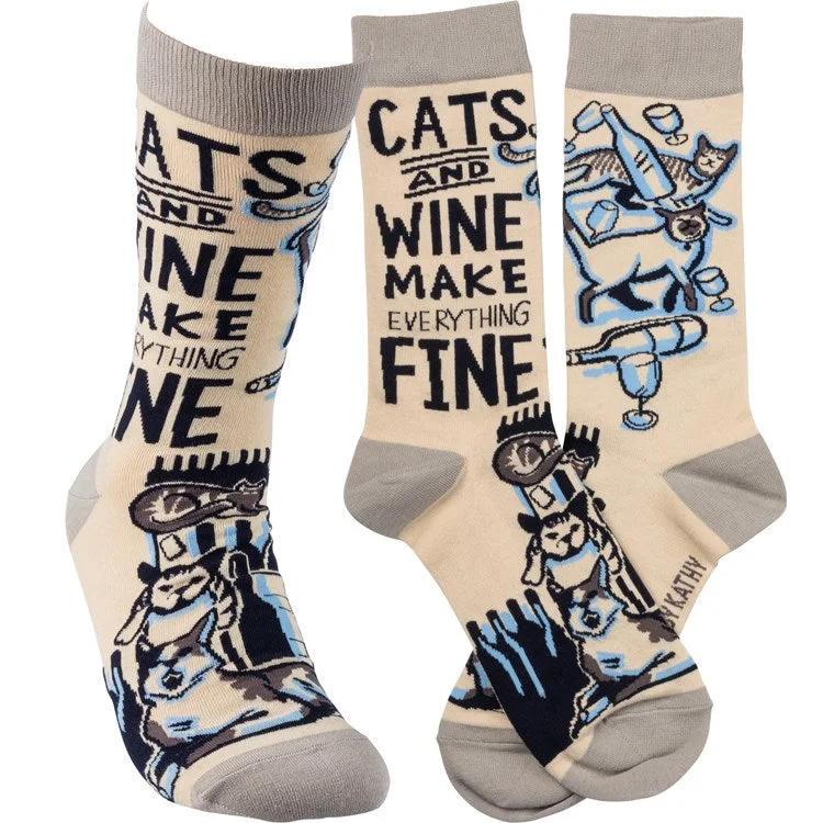 sock washing men -  Cats and Wine Sock