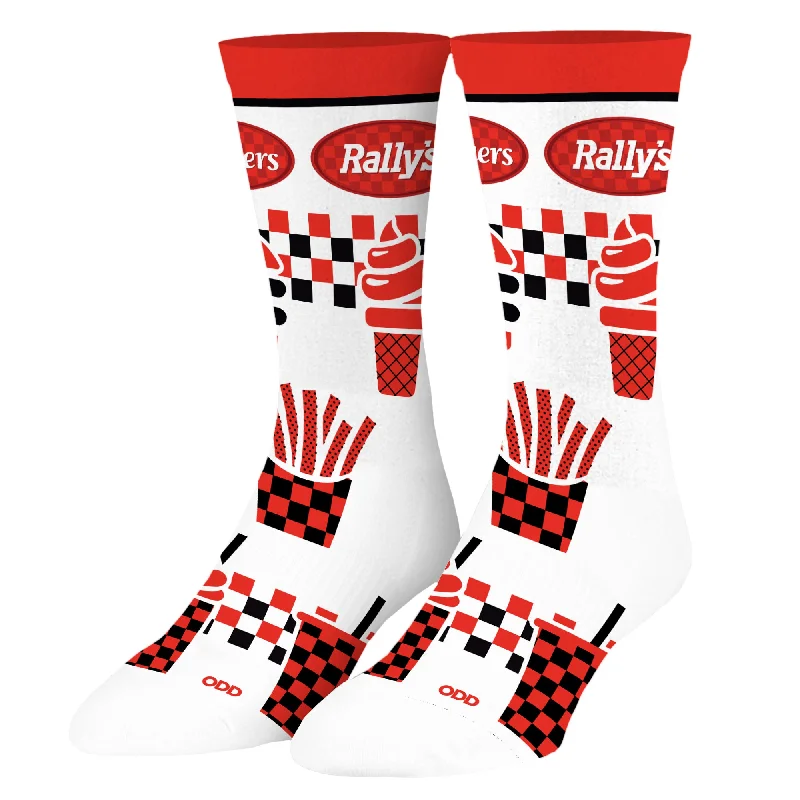 sock designs online -  Checkers & Rallys Food Men's Crew Socks