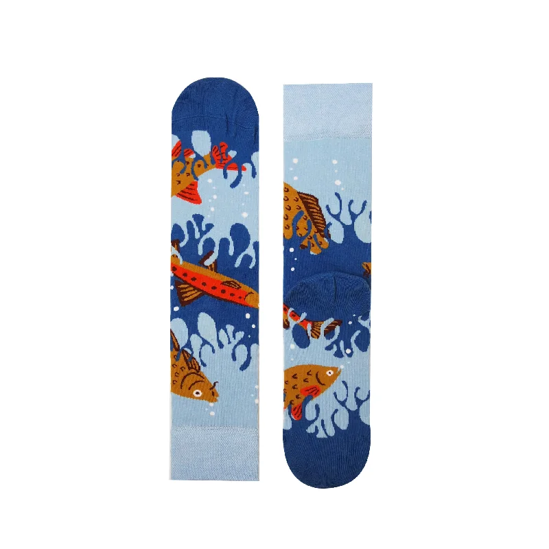 sock drying kids -  Unisex Fish Crew Socks