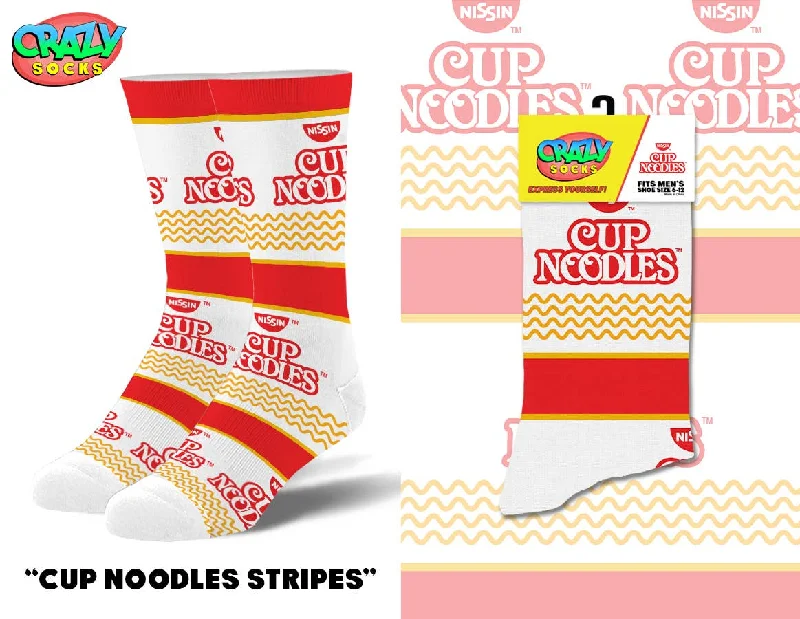 sock guarantee 2025 -  Cup Noodles Stripes - Mens Crew Folded