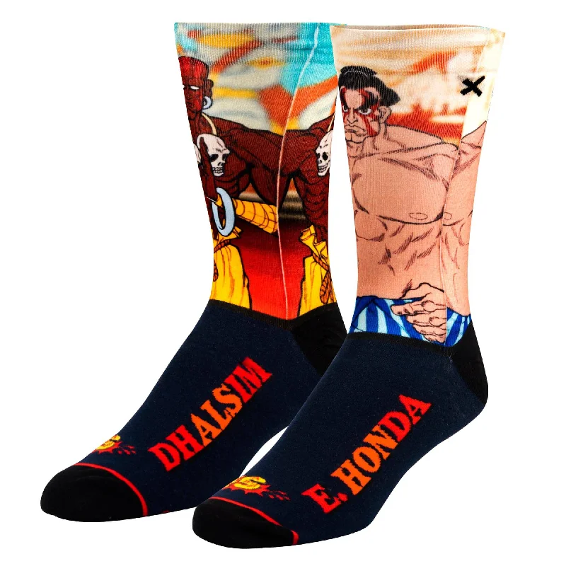 sock drying kids -  Dhalsim Vs E Honda Men's Crew Socks