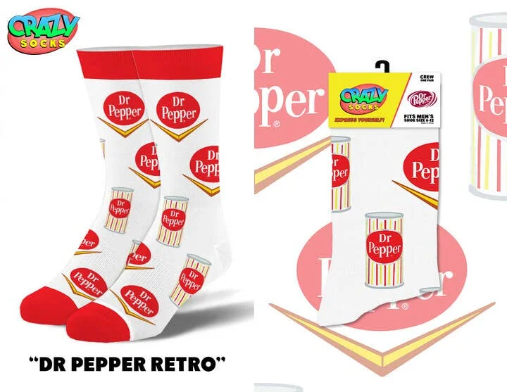 sock warranty men -  Dr Pepper Retro - Mens Crew Folded