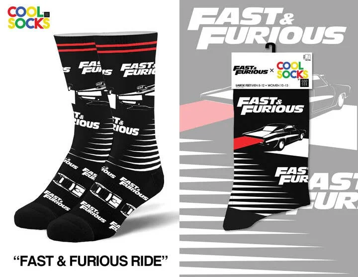 sock trends -  Fast & Furious Ride - Mens Crew Socks