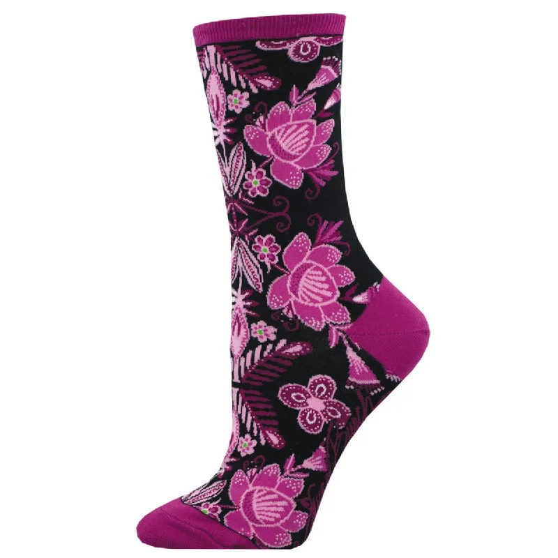 sock stock -  Laurel Burch - Fiesta Floral - Cotton Crew