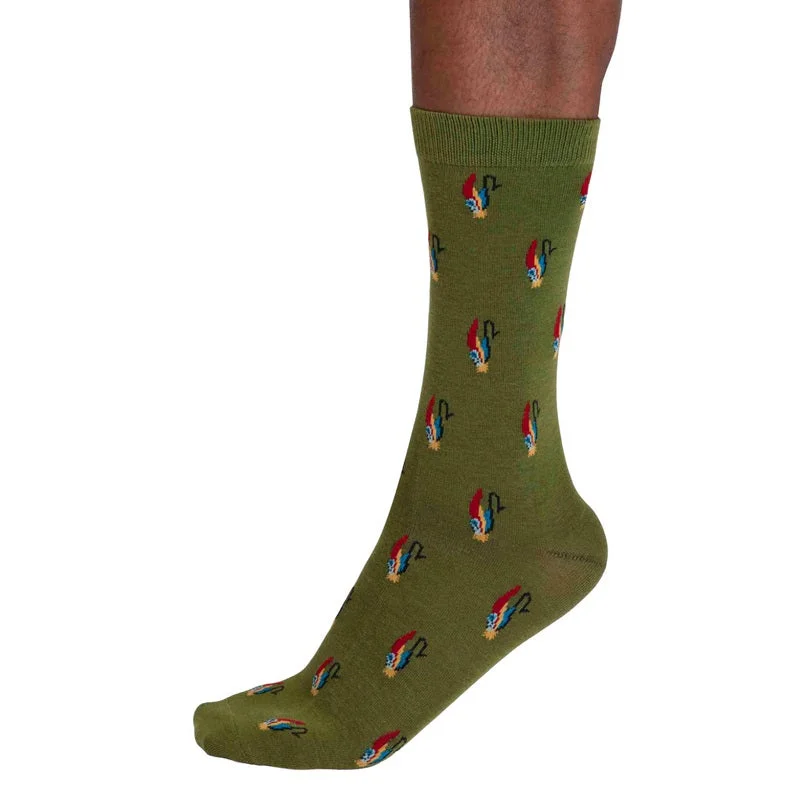 sock discounts kids -  Finley Organic Cotton Fly Fishing Socks Moss Green 7-11