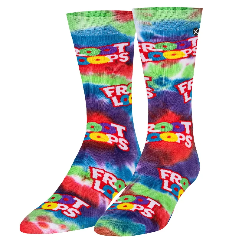 sock materials women -  Froot Loops Tie Dye Men's Crew Socks