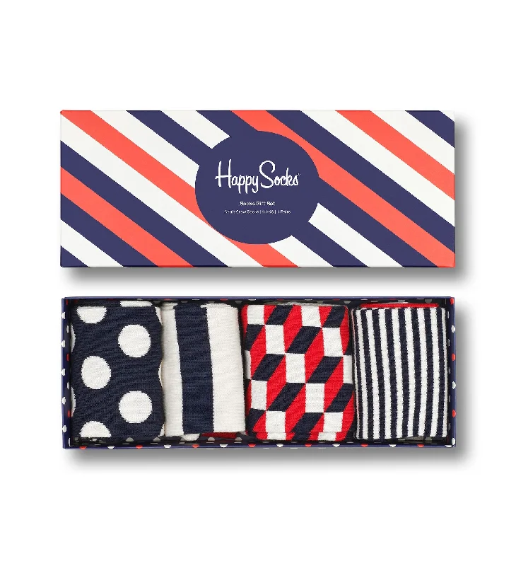 sock singles online -  Happy Socks 'Classic Navy' Crew Sock Gift Set (4-Pairs)