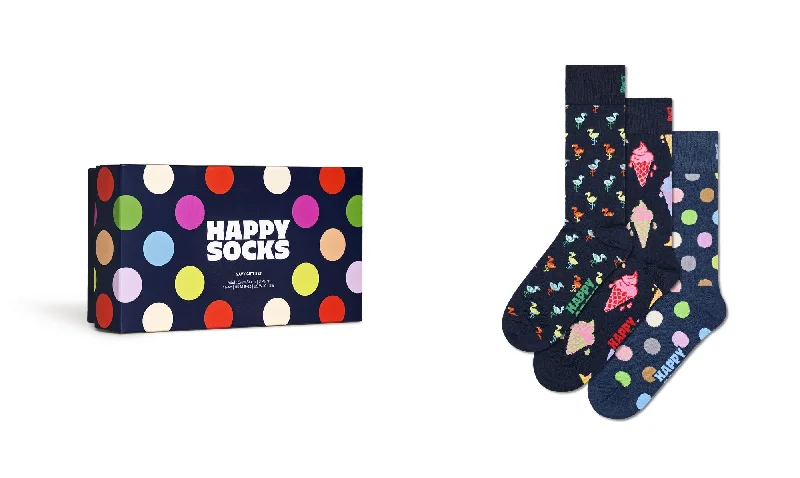 sock comfort online -  Happy Socks Mens Navy Sock Gift Set (3-Pack)