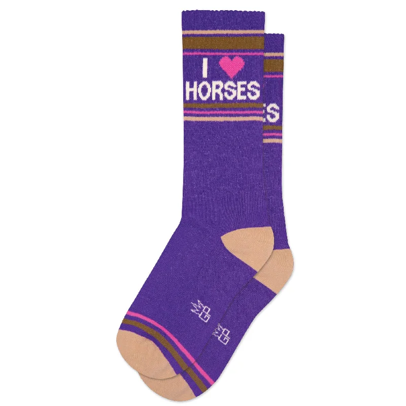 sock trends women -  I ❤️ Horses Gym Crew Socks