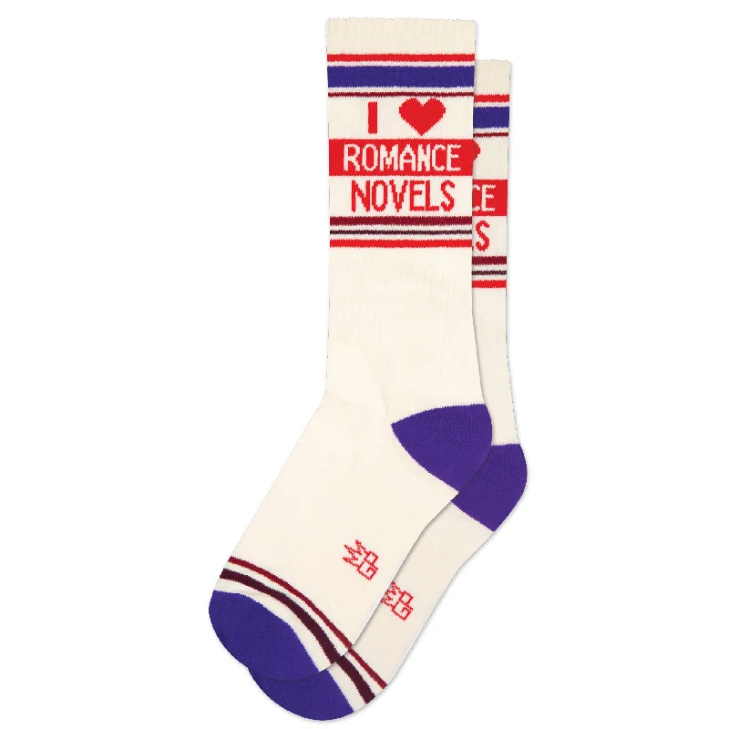 sock variety women -  I ❤️ Romance Novels Gym Crew Socks