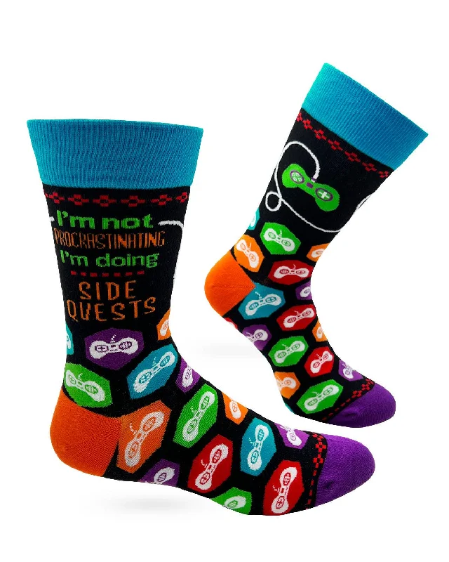 sock exchanges 2025 -  I'm Not Procrastinating I'm Doing Side Quests Men's Novelty Crew Socks