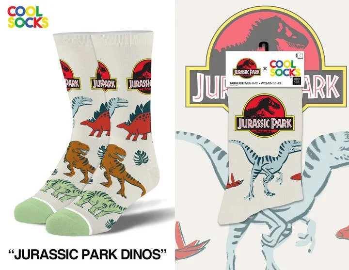 sock codes kids -  Jurassic Park Dinos - Mens Crew Socks