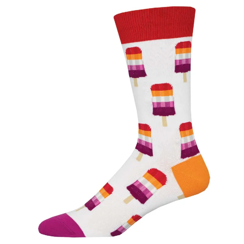 sock fashion men -  Lesbian Pops - Cotton Crew L/XL