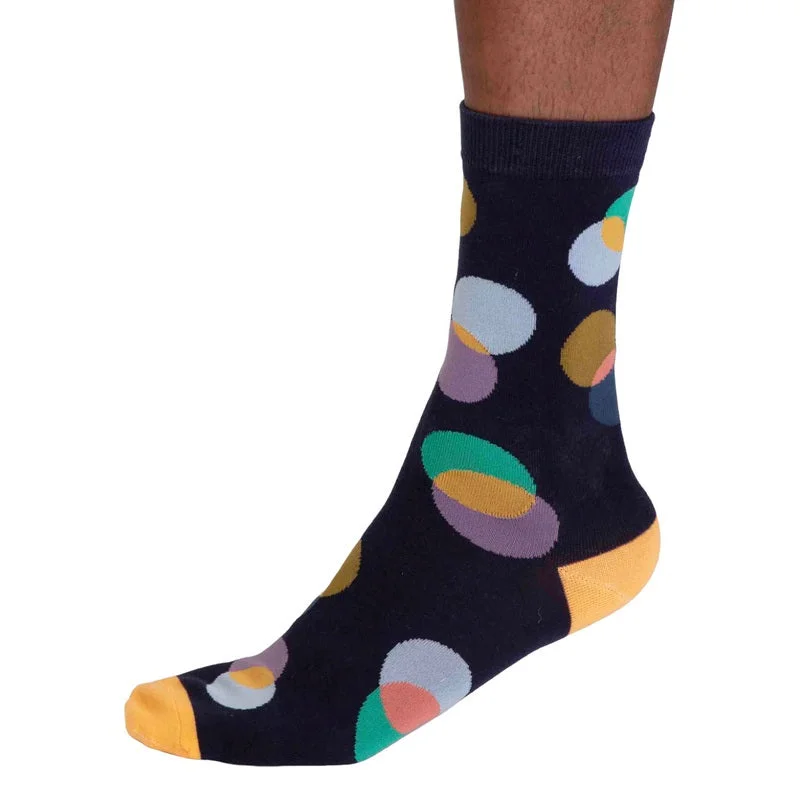 sock features kids -  Laurent Organic Cotton Circle Socks Indigo Blue 7-11